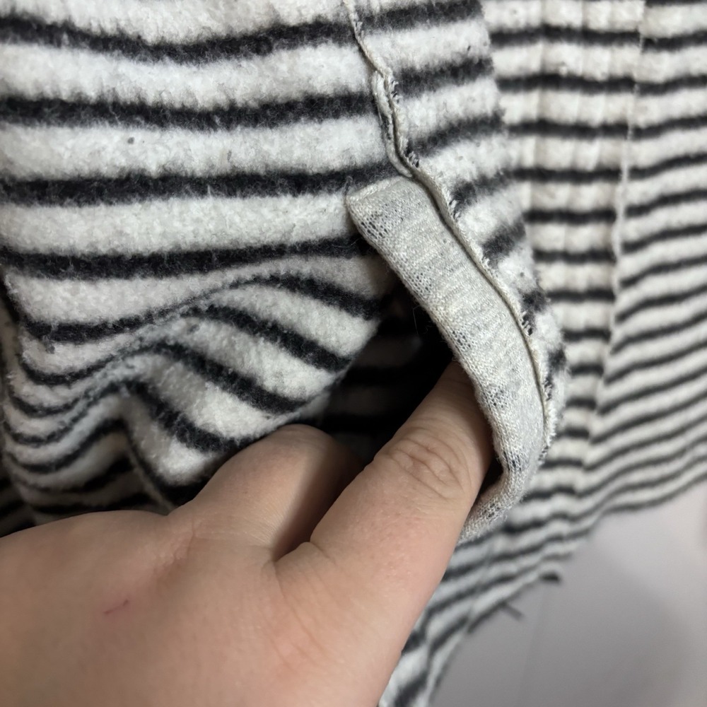 Dolan Left Coast Anthropologie Jacket Women's Black Ivory Striped Full Zip Mediu - Picture 4 of 8